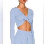 MINKPINK Women's Blue Ribbed Top Size M Photo 6