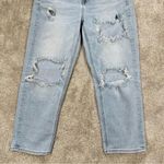 American Eagle Stretch Mom Straight Jeans Distressed Ripped Blue Size 6 Short Photo 3