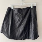 ASOS  Black Faux Leather Mini Skirt Curved Hem Photo 6
