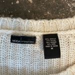 Moda International Fisherman’s Knit Cream and Tan Crewneck Pullover Sweater M Size M Photo 2