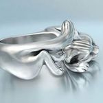 Silver Retro Cute Cat Animal Opening Finger Ring Knuckle Women Party Jewelry Photo 4