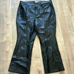 Good American  Better Than Leather Pants Faux Leather Black Straight Leg Sz 16 Photo 5