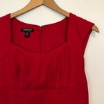 SIGNATURE LONDON STYLE Solid Bright Red Square Neck Knee Length Sheath Dress 4 Photo 5