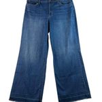 a.n.a . Sz 16 High Rise Wide Leg Jeans Released Frayed Hem Women’s Blue Stretch Photo 1