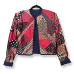 Vintage Cropped Reversible Babydoll Sleeved Tie Jacket Blue Size L Photo 0