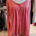 We The Free  Coral Waffle Henley Tunic Top Small Photo 2