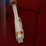 NWT Lobster Cream White and Red Beaded Shoulder Bag Photo 2