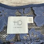 HD in Paris Women's Sheer Floral Crewneck Lace Blouse Shirt 2 Blue Periwinkle Photo 9