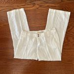 London Jean 100% Linen Chino Wide Leg Pants Jeans Mid Rise Size 4 Cream Preppy Photo 9