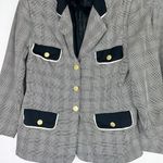 Escada Glen Plaid Wool Silk Skirt Suit Size EU 38 US 8 Black White Photo 1