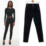 Aritzia Denim Forum The Yoko High Rise Slim Jeans High Waisted Black Size 25 Photo 1