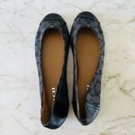 Coach Chelsea Black Gray Signature Canvas Logo Print Ballerina Flats - US 10 Photo 5