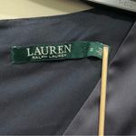 Lauren Ralph Lauren Satin Navy Dress $175 Sz 2 Surplice Short Cap Sleeve Blue Photo 4