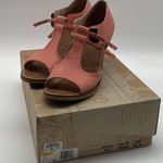 Peach Anthropologie heels by Latigo, coral leather - Size 9 Photo 0