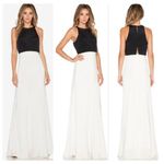 Jill Stuart Maxi Dress Size 10 Black White Designer Luxury Gown Wedding Evening Photo 1