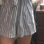 C. Luce Blue And White Striped Strapless Romper Photo 0