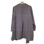 Bryn Walker  Open Waterfall Gray Cardigan 100% Linen Preppy Minimalist Work Class Photo 1