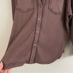 Aerie  Anytime Fave Waffle Shirt Oversized Shacket in Canyon Sun Brown Size S Photo 8