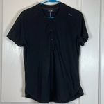 BMW Motorsport Black Polo Pullover Collarless Shirt Size Large EUC #0438 Photo 2