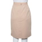 Max Mara NWT Beige Blush Wool Knee Length Pencil Skirt Size 6 Luxury Designer Photo 3