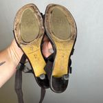 Donald J Pliner VTG Black Leather Elastic Ankle Tie Heel Y2K Sandals Size 7.5M Photo 5