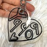 Coach 3” POPPY Heart Black Clear Charm Photo 1