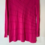 Soft Surroundings  Long Sleeve V-Neck Tunic Top Magenta Pink Size Large Photo 2