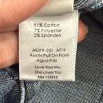 Show Me Your Mumu  Blue Austin Pull On Flare Raw Fray Hem Jeans Agua Fria Size M Photo 7