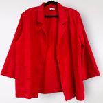 Modern Essentials Red Blazer Power Suit Women's Size XL Buttoned Plus Workwear Photo 1