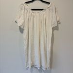 Faherty  Annabelle White Organic Cotton Flax Dress Peasant Cottagecore Costal Photo 11