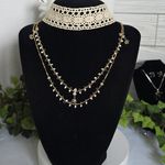 Double Choker Necklace Set Crochet and Double Strand Chain Gold Photo 0