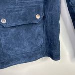 Isaac Mizrahi  Live Blue Suede Leather Moto Jacket Coat Fall Winter Womens 22W 22 Photo 4