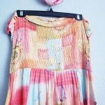 Vintage Pipe Dreams Multicolored Sunflower Smocked Strapless Maxi Dress Red Size XL Photo 6