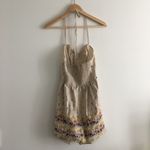 Urban Outfitters Pins and Needles Halter Romper Jumpsuit Short Cotton Beige Sz S Photo 3