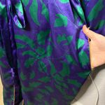 Victoria's Secret VTG Gold Label Green Purple Floral Satin Wrap Robe size M L Photo 6