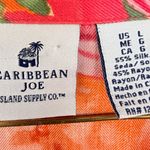 Caribbean Joe  Silk Rayon Floral Camp Shirt Tropical Print Button Front Size L Photo 2