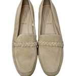Joie  Suede New Leather Braided Trim Loafers Flats Minimalist Comfort Tan Size 7 Photo 3