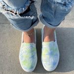 Soda Shoes Lime Tye Dye Slip On Sneakers Photo 3