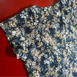 Pure Jill Easy Knit Shift Dress Blue Floral L Pockets Boho Lounge Comfy Fit Boho Size L Photo 8