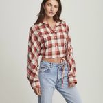 Sundays  Emma Shirt in Red Plaid size‎ Small Photo 2