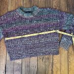 EXPRESS Women’s Mink Pink cropped crew neck Purple and olive Knit Sweater size small Photo 4