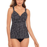 MiracleSuit  Women's Black Bronze Age Plunge Underwired Tankini Top 34D Bra Cup Photo 1