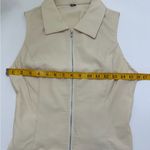 Cider NWOT Woven Collar Solid Zipper Tank Top Beige | TAGS CUT OUT SEE NOTES Photo 10