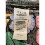 C&C California  Black Floral Square Neck Balloon Sleeve Linen Crop Top S Photo 8