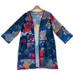 Soft Surroundings Floral Sheer Topper Kimono Jacket Top Sz M Vacation Photo 0