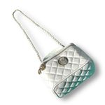 Valentino Orlandi White Quilted Vanity Bag NWT Top Handle Crossbody Chain Strap Photo 3