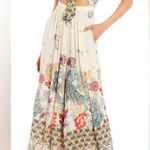 Free People Bali Birds Of Paradise Jumpsuit in Ivory Combo Palazzo PantNWT Sz XL Photo 2