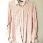 Lafayette 148  New York Size Small pink pinstripe linen top collared button up Photo 4