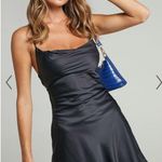 Showpo Before your time black satin slip mini dress 6 NWT Photo 1