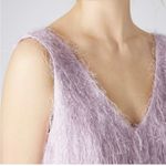 Topshop  Lilac Fringe Deep‎ Plunging V-Back Mini Slip Dress Size 2 Photo 1